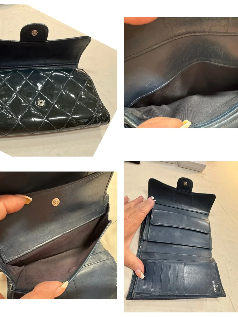 Chanel Caviar Wallet, Very Dark Green Quilted Leather. EUC
